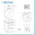 Mobile bagno sospeso 55 cm Smart grigio legno con lavabo e specchio