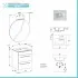 Mobile bagno sospeso 55 cm Smart grigio legno con lavabo e specchio