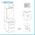 Mobile bagno sospeso 55 cm Smart bianco legno/lava con lavabo e specchio