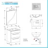 Mobile bagno sospeso 55 cm Smart olmo/lava con lavabo e specchio
