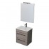 Mobile bagno sospeso 55 cm Smart olmo/lava con lavabo e specchio
