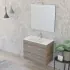 Mobile bagno sospeso 80 cm Smart olmo con lavabo e specchio
