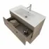 Mobile bagno sospeso 80 cm Smart olmo con lavabo e specchio