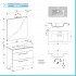 Mobile bagno sospeso 80 cm Smart olmo con lavabo e specchio