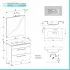 Mobile bagno sospeso 80 cm Smart olmo con lavabo e specchio