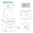 Mobile bagno sospeso 80 cm Smart grigio legno con lavabo e specchio