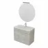 Mobile bagno sospeso 80 cm Smart grigio legno con lavabo e specchio