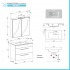 Mobile bagno sospeso 80 cm Smart olmo/lava con specchio contenitore