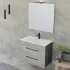 Mobile bagno sospeso 80 cm Smart grigio legno/lava con specchio 