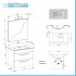 Mobile bagno sospeso 80 cm Smart grigio legno/lava con specchio 