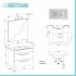 Mobile bagno sospeso 80 cm Smart grigio legno/lava con specchio 