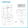 Mobile bagno sospeso 100 cm Smart bianco legno con specchio contenitore