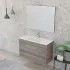 Mobile bagno sospeso 100 cm Smart olmo con lavabo e specchio