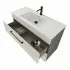 Mobile bagno sospeso 100 cm Smart bianco legno/lava con specchio