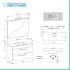 Mobile bagno sospeso 100 cm Smart bianco legno/lava con specchio