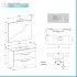 Mobile bagno sospeso 100 cm Smart bianco legno/lava con specchio