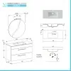 Mobile bagno sospeso 100 cm Smart olmo/lava con specchio
