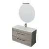 Mobile bagno sospeso 100 cm Smart olmo/lava con specchio