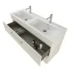 Mobile bagno sospeso 120 cm Smart bianco legno con specchio