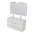 Mobile bagno sospeso 120 cm Smart bianco legno con specchio