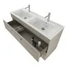 Mobile bagno sospeso 120 cm Smart grigio legno con specchio