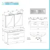 Mobile bagno sospeso 120 cm Smart grigio legno con specchio