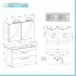 Mobile bagno sospeso 120 cm Smart grigio legno con specchio