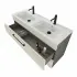 Mobile bagno sospeso 120 cm Smart bianco legno/lava con specchio contenitore