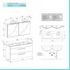 Mobile bagno sospeso 120 cm Smart bianco legno/lava con specchio contenitore