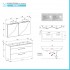 Mobile bagno sospeso 120 cm Smart bianco legno/lava con specchio contenitore