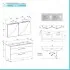 Mobile bagno sospeso 120 cm Smart bianco legno/lava con specchio contenitore