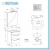 Mobile bagno sospeso 55 cm Smart bianco legno con lavabo e specchio