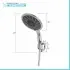 Set doccia cromato multigetto 3 funzioni con supporto incluso