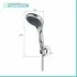 Set doccia cromato multigetto 5 funzioni con supporto e laccio
