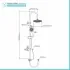 Colonna doccia H 100 cm in acciaio cromato con deviatore