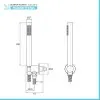 Set doccia tondo ottone completo di soffione acciaio inox 20 cm e set doccetta
