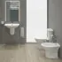 Vaso monoblocco tradizionale scarico pavimento Rak Karla con sedile