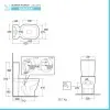 Wc filomuro monoblocco Rak One con scarico universale e copriwc