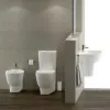 Wc filomuro monoblocco Rak One con scarico universale e copriwc