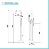Rubinetto vasca a pavimento freestanding cromato 