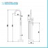 Rubinetto vasca a pavimento freestanding cromato 