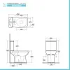 Wc monoblocco tradizionale scarico a terra Rak Origin con sedile