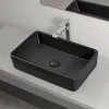 Piletta di scarico universale click clack con e senza troppopieno nero opaco