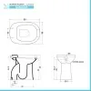 Vaso bidet combinato per anziani  H 49 apertura frontale e scarico a terra