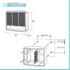 Specchio contenitore 60x50 cm bianco con 3 ante e ripiani interni