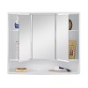 Specchio contenitore 60x50 cm bianco con 3 ante e ripiani interni