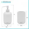 Set 2 accessori bagno da appoggio grigio chiaro in ceramica soft touch
