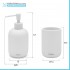 Set 2 accessori bagno da appoggio grigio chiaro in ceramica soft touch