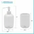 Set 2 accessori bagno da appoggio grigio chiaro in ceramica soft touch