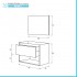 Mobile bagno sospeso 80 cm rovere alaska con cassetto e specchio Oasi